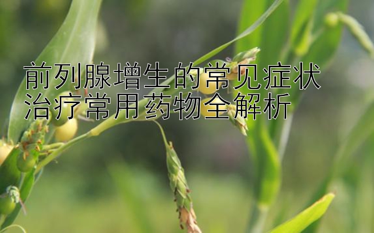 前列腺增生的常见症状  
治疗常用药物全解析